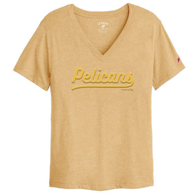 Myrtle Beach Pelicans League Ladies Gold Intramural Boyfriend V-Tee