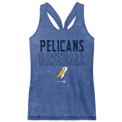 Myrtle Beach Pelicans League Ladies Heather Royal Racerback Tank