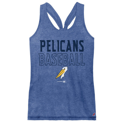 Myrtle Beach Pelicans League Ladies Heather Royal Racerback Tank