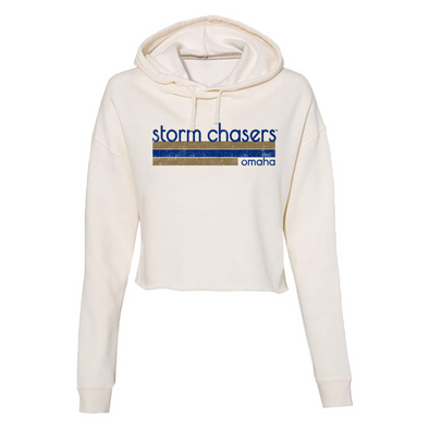Omaha Storm Chasers Women's 108 Stitches Bone Platform Cropped Hoodie
