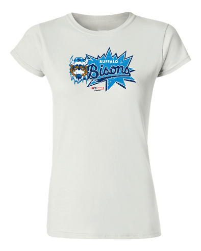 Buffalo Bisons Ladies Marvel's Defenders of the Diamond White Burst Tee