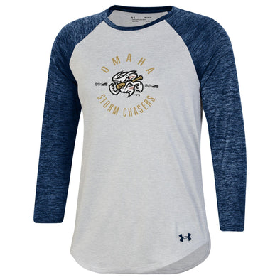 Omaha Storm Chasers Women's Under Armour Navy Tech Baseball Tee