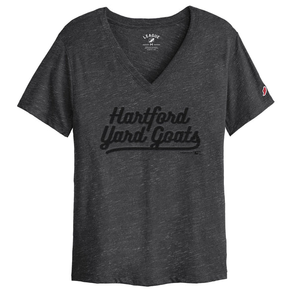Hartford Yard Goats Legacy Brand Women's V-Neck Puff Tee - Black