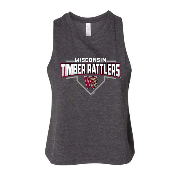 Timber Rattlers Bimm Ridder Women's Dark Heather Racerback Crop Tank