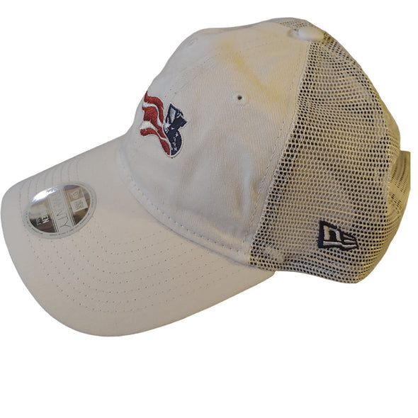 Somerset Patriots New Era Womens 9Twenty Mini Micro White Mesh Back  Slide Buckle Adjustable Unstructured Cap