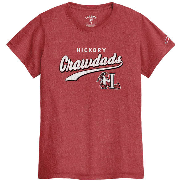 Hickory Crawdads L2 Intramural Red Women's Cotton Tee