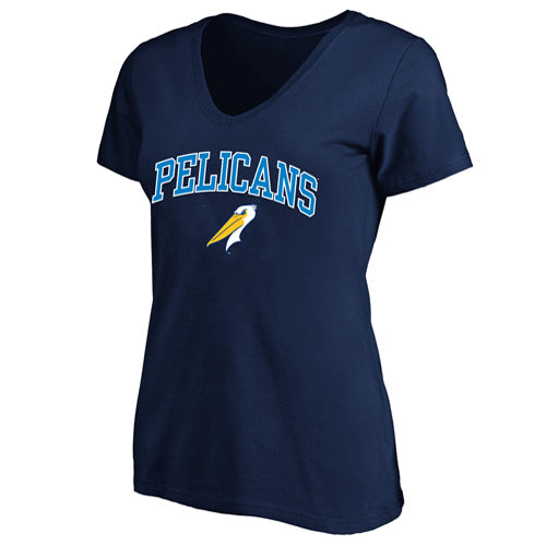 Myrtle Beach Pelicans Profile Women's Navy Plus Size V-Neck Alternate T-Shirt