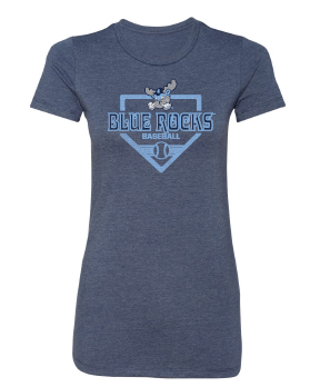 Ladies Navy Home Plate Tee