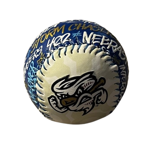 Omaha Storm Chasers Rawlings Royal/White Words Baseball