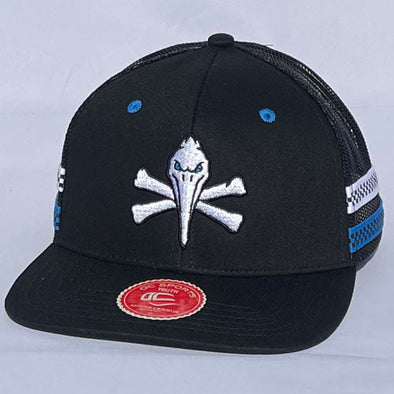 MYRTLE BEACH PELICANS OUTDOOR CAP YOUTH BLACK PIRATE JASPER CAP