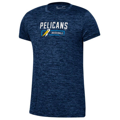 MYRTLE BEACH PELICANS UNDER ARMOUR YOUTH GIRLS NAVY TECH TEE