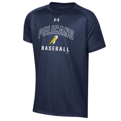 MYRTLE BEACH PELICANS UNDER ARMOUR YOUTH NAVY TECH TEE