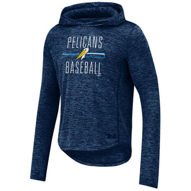 Myrtle Beach Pelicans Under Armour Youth Girls Navy Twist Lightweight Hooded Tee