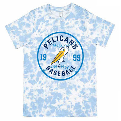 Myrtle Beach Pelicans Soft As A Grape Youth Sky Blue Tie Dye Tee