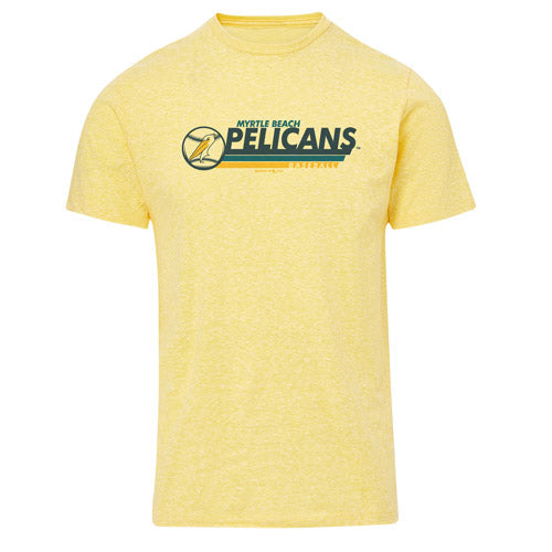 Myrtle Beach Pelicans MV Sport Yellow Brad Snow Heather Tee