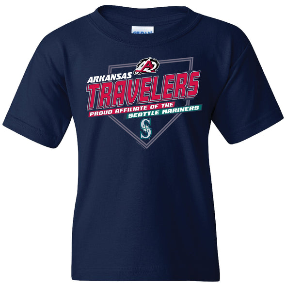 Arkansas Travelers Bimm Ridder Youth Nutrients Navy Tee