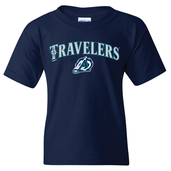 Arkansas Travelers Bimm Ridder Youth Wordmark Navy Tee