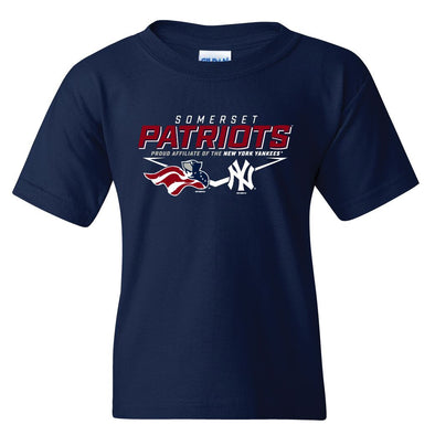 Somerset Patriots Youth Boys Navy Cotton Affiliate Softness T-shirt