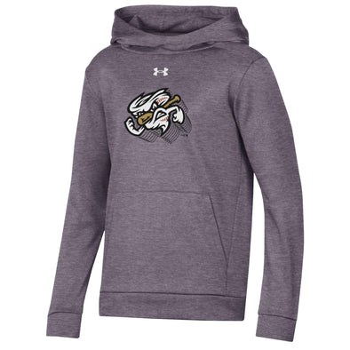 Omaha Storm Chasers Youth Under Armour Carbon Heather Armour Fleece Hood