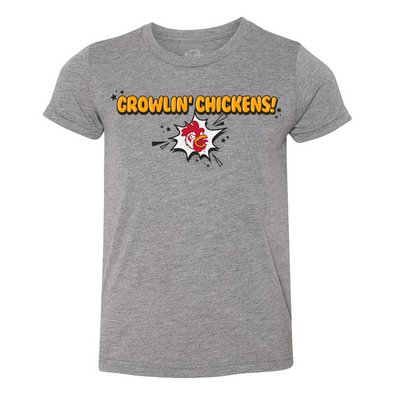 Youth Growlin Chickens Comic Burst Tee