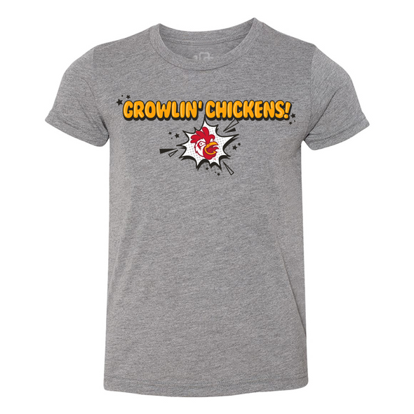 Youth Growlin Chickens Comic Burst Tee