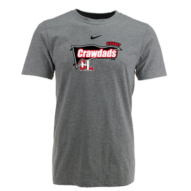 Hickory Crawdads Nike Gray Banner Cotton Youth Tee