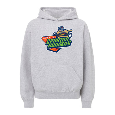 Youth Light Grey Primary Logo Hoodie