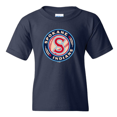 Spokane Indians Youth Logo Navy Tee