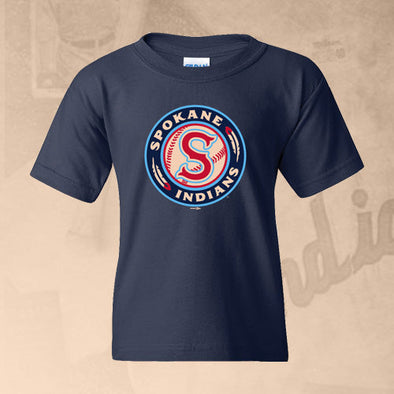 Spokane Indians Youth Logo Navy Tee