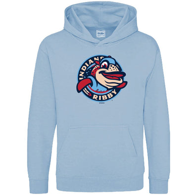 Spokane Indians Youth Light Blue Ribby Hooded Sweatshirt