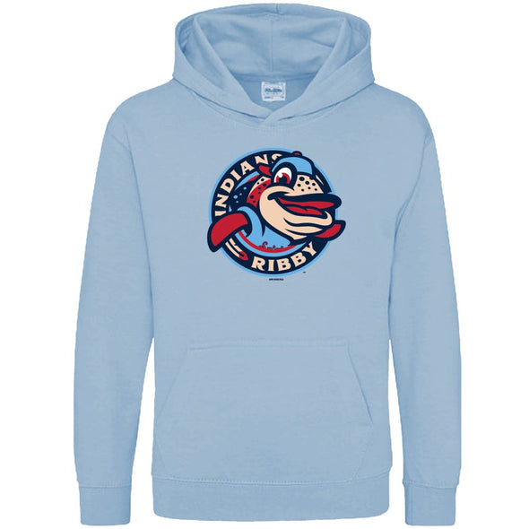 Spokane Indians Youth Light Blue Ribby Hooded Sweatshirt