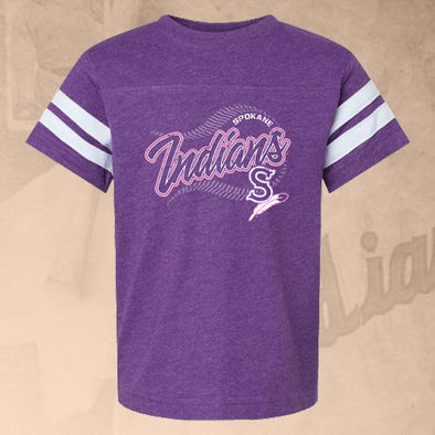 Spokane Indians Youth Hotshot Vintage Purple Sporty Tee