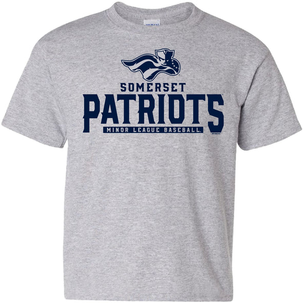 Somerset Patriots Youth Boys Sport Gray Roll Cotton T-shirt