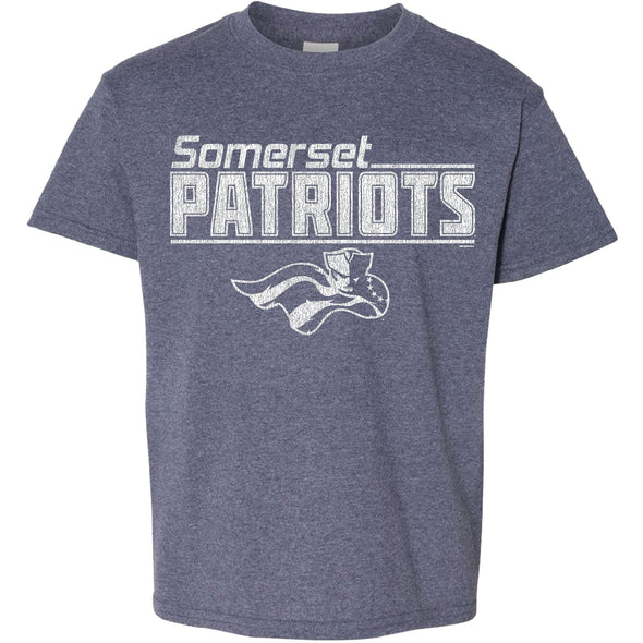 Somerset Patriots Adult Cotton Heather Navy Short Sleeve Booking T-shirt