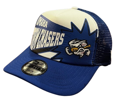 Omaha Storm Chasers Youth New Era 940 Royal/White AF Vortex Cap