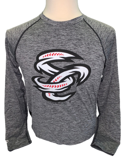 Omaha Storm Chasers Youth Augusta Black Heather Coolcore L/S Tee