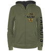 Somerset Patriots Mens 2024 Armed Forces Green Zip Up Hoodie