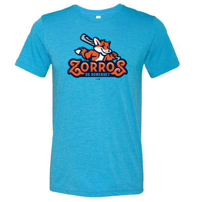 Somerset Patriots Adult Premium Triblend Agua Copa de la Diversion Zorros de Somerset Primary Tshirt