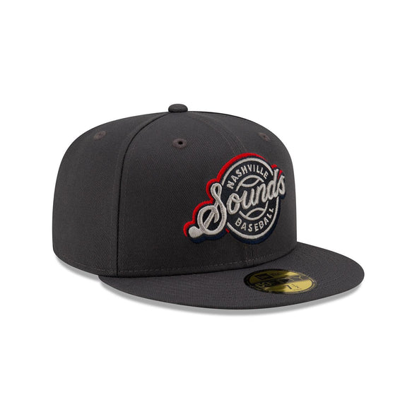 Nashville Sounds New Era 59FIFTY Dark Graphite Lockup Logo Hat