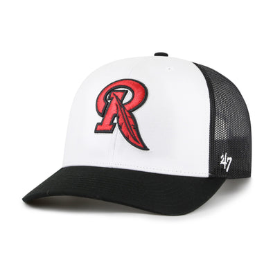 Rochester Red Wings '47 White and Black Feather R Trucker