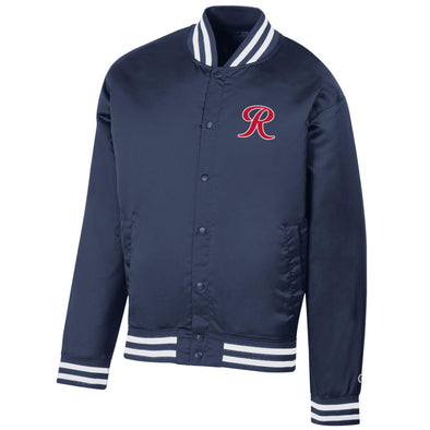 Tacoma Rainiers Champion Navy Satin Bomber Jacket