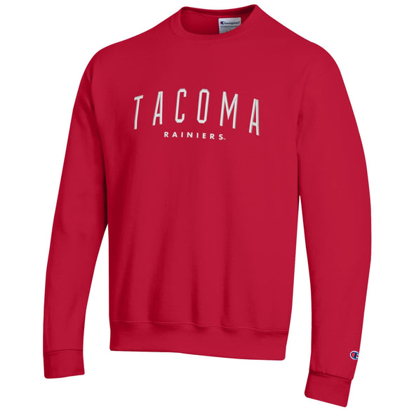 Tacoma Rainiers Champion Red Embroidered Crew