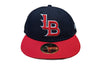Louisville Bats New Era On-Field Low Profile 59FIFTY Fitted Hat - Navy/Red