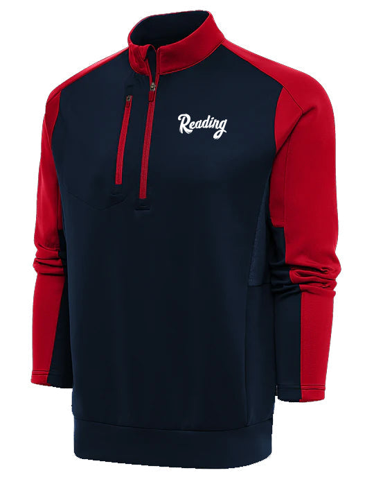 Men's Reading Fightin Phils Navy and Red Antigua Quarter Zip Pullover