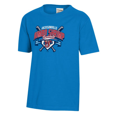 Jacksonville Jumbo Shrimp Comfort Wash Youth Summer Sky Tee