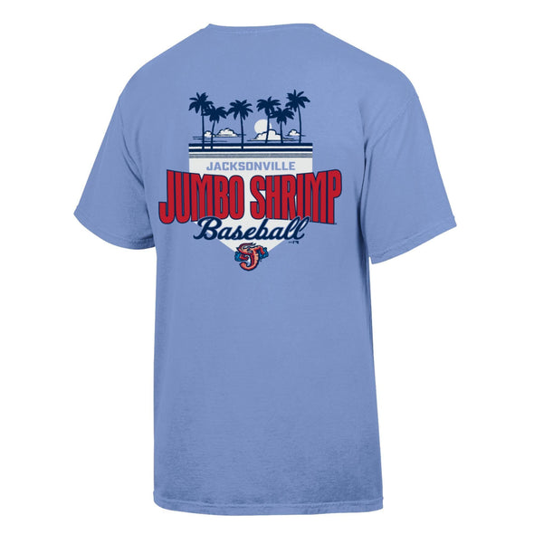 Jacksonville Jumbo Shrimp Comfort Wash Porch Blue Home Plate Tee