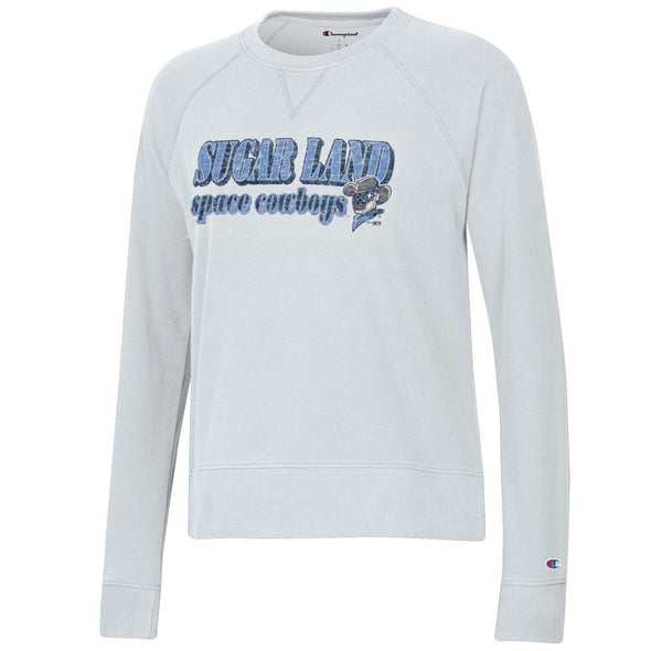 Sugar Land Space Cowboys Champion Women's Fleece Crew Raglan - Final Sale