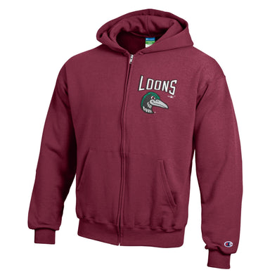 Great Lakes Loons Red Powerblend Full Zip Hoodie - Youth