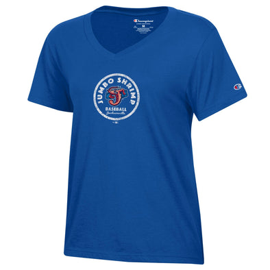 Jacksonville Jumbo Shrimp Champion Women's Royal V-Neck Tee