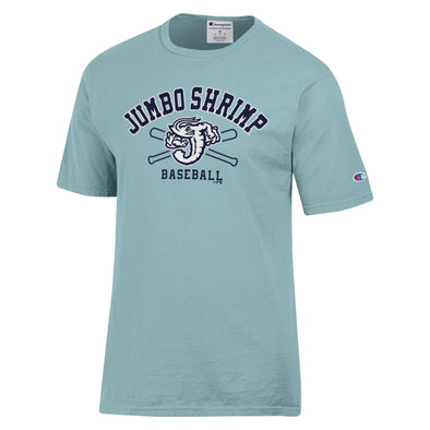 Jacksonville Jumbo Shrimp Champion Garment Dyed Nimbus Green Tee